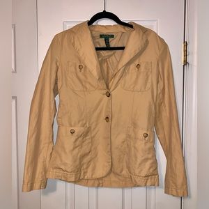 Lauren Ralph Lauren tan linen blend blazer